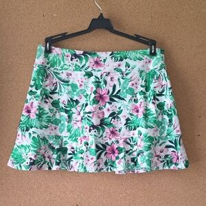 Tommy Bahama Pink & Green Floral Circle Golf Skort Streach Performance L